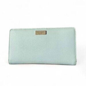 Kate Spade NY Crossgrain Bifold Snap Wallet Sky Blue Leather